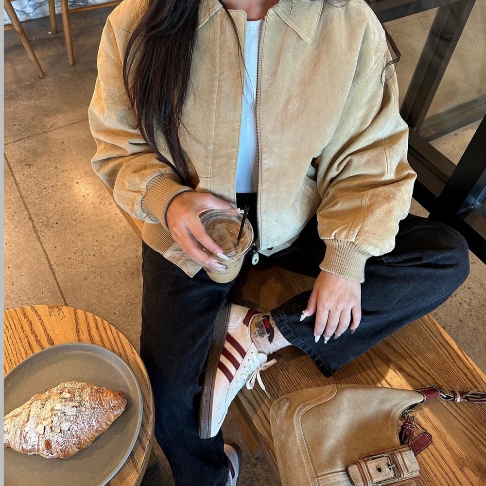 St. John's Bay vintage leather bomber jacket